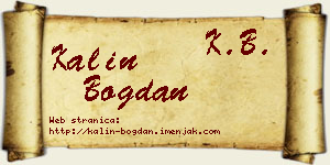 Kalin Bogdan vizit kartica